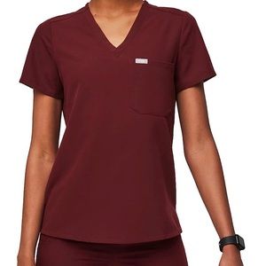 Figs NWT Catarina Scrub Top Burgundy XS